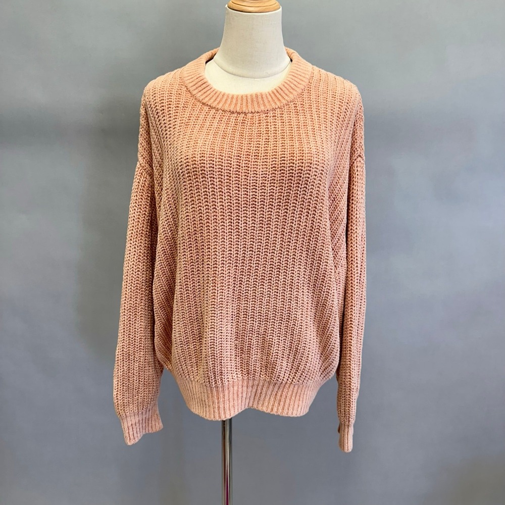 ARITZIA WILFRED Essential Chenille Sweater Women's Size Large Peach‎ Slouchy
